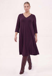 Dress midi UNI DOLCE - dark purple - #1
