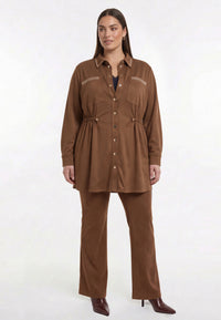 Jacket SUEDE ALIKE - mid brown - #1