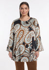 Tunique wide bottom paisley - bleu