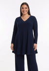 Tunique wide bottom strass uni dolce - bleu