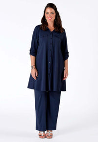 Tunique longue manche retroussable COCOBlouse long roll sleeve COCO - blue - #1