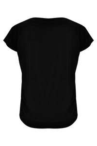 Shirt wide drape neck DOLCE - black - #3