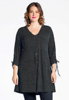 Cardigan wide bot string DOTS - black