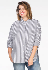 Blouse big stripe - black - #1