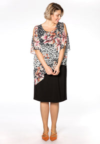Dress double top LEOFLOWER - black - #1