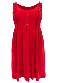 Dress ruffled strap DOLCE - red - #3