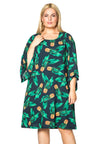 Dress A-line wide PINEAPPLE - blue - #2