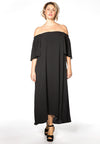 Dress long elastic back - black - #1