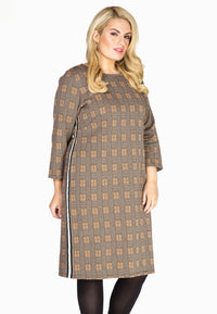 Dress check lurex - brown - #2