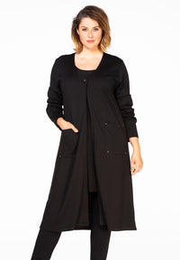 Cardigan pockets INTERLOCK - black - #1