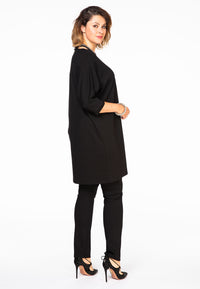 Tunic beaded neck INTERLOCK - black - #1