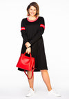 Dress stripe rib INTERLOCK - black - #1