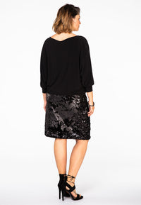 Dress wide sequin border - black - #3