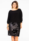 Dress wide sequin border - black - #2
