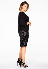 Dress wide sequin border - black - #1