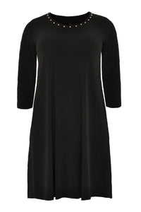 Dress studded neck DOLCE - black - #4