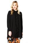Blouse ruffled bubble - black
