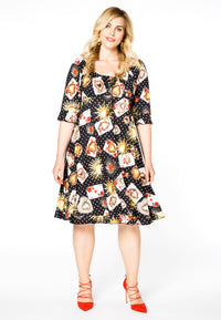 Dress wide neck GAMECARD - black - #1