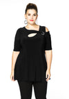 Tunic flare asymmetric DOLCE - black