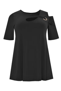Tunic flare asymmetric DOLCE - black - #4