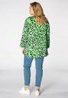 Tunic v-neck lacing LEOPARD - green - #3