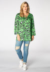 Tunic v-neck lacing LEOPARD - green - #1