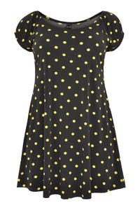 Tunic puckered shoulder DOTS - black - #4