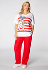 Trousers long LINEN - red