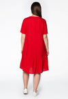Dress frilled bottom LINEN - red - #3
