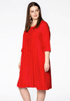 Dress embroidered LINEN - red - #2