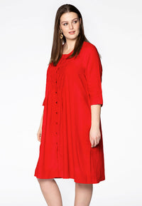 Dress embroidered LINEN - red - #2