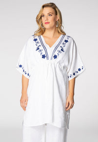 Blouse embroidered LINEN - white - #2