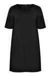 Dress tied back stretch cotton - black - #4