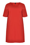 Dress tied back stretch cotton - red - #5