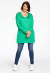 Pullover V basic - green - #2