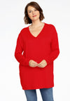 Pullover V basic - red