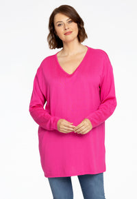 Pullover V basic - pink - #1