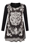 Tunic tiger wide bottom - black - #4