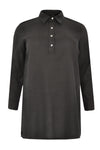 Shirt polo collar LINEN - black - #4