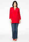 Tunic wavy placket DOLCE - red - #1