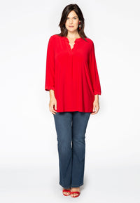 Tunic wavy placket DOLCE - red - #1