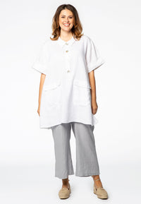 Trousers cropped LINEN - grey - #1