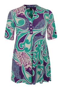 Tunic wide bottom SWIRL - purple - #4
