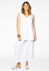 Singlet double v-neck LINEN - white - #1