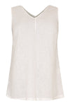 Singlet double v-neck LINEN - white - #4