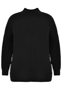 Pullover text trim - black - #4