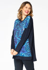 Shirt wide LEAVES - blue - #2