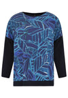 Shirt wide LEAVES - blue - #4