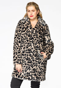 Manteau en fausse fourrure LEOPARDCoat fake fur LEOPARD - grey - #2