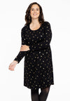 Dress A-line FEATHER - black - #2